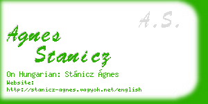 agnes stanicz business card